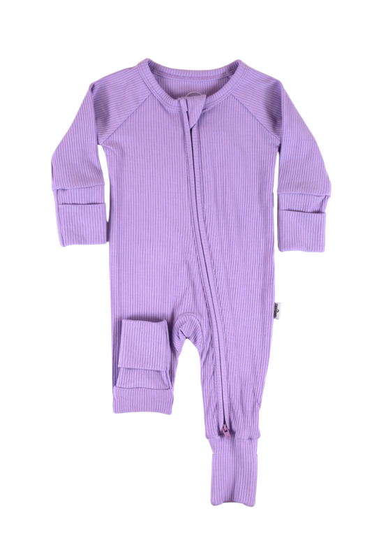 Lavender Dreams Ribbed Zipper Jammies