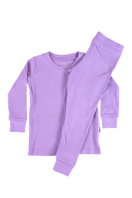 Lavender Dreams Ribbed Two-Piece Jammies