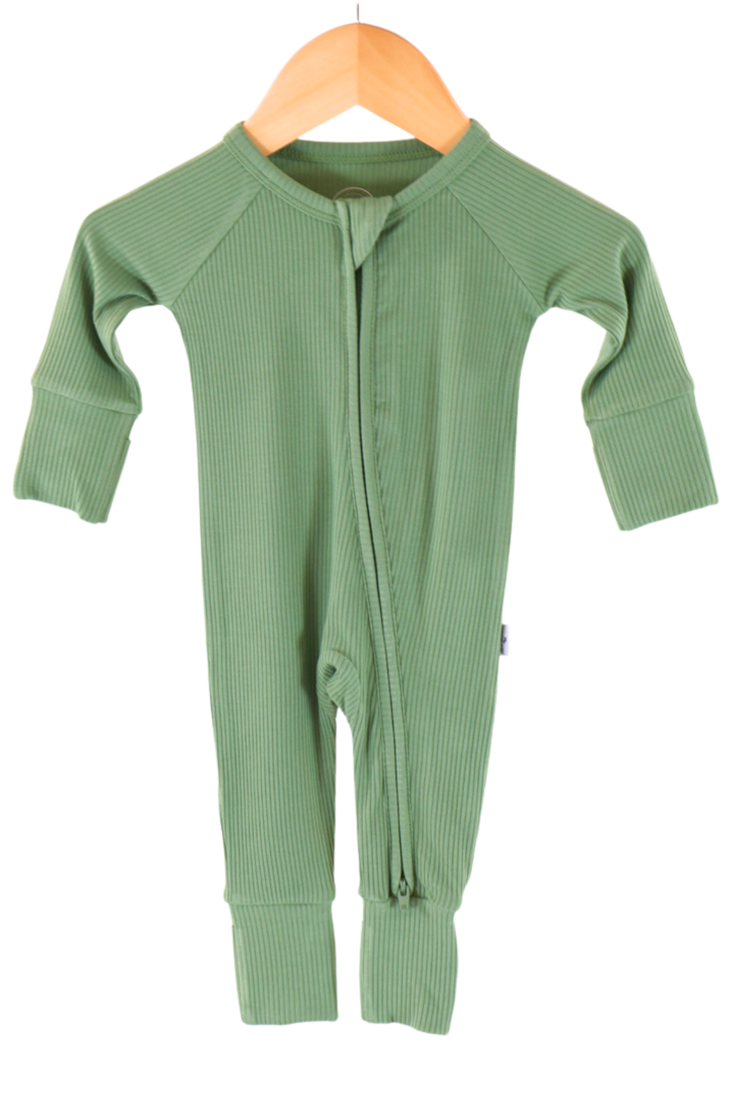 Sweet Sage Ribbed Zipper Jammies