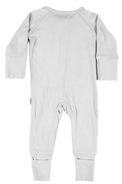 Morning Mist Ribbed Zipper Jammies